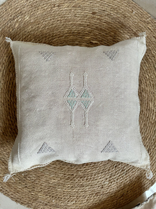 Moroccan Cactus Silk pillow cover- Beige