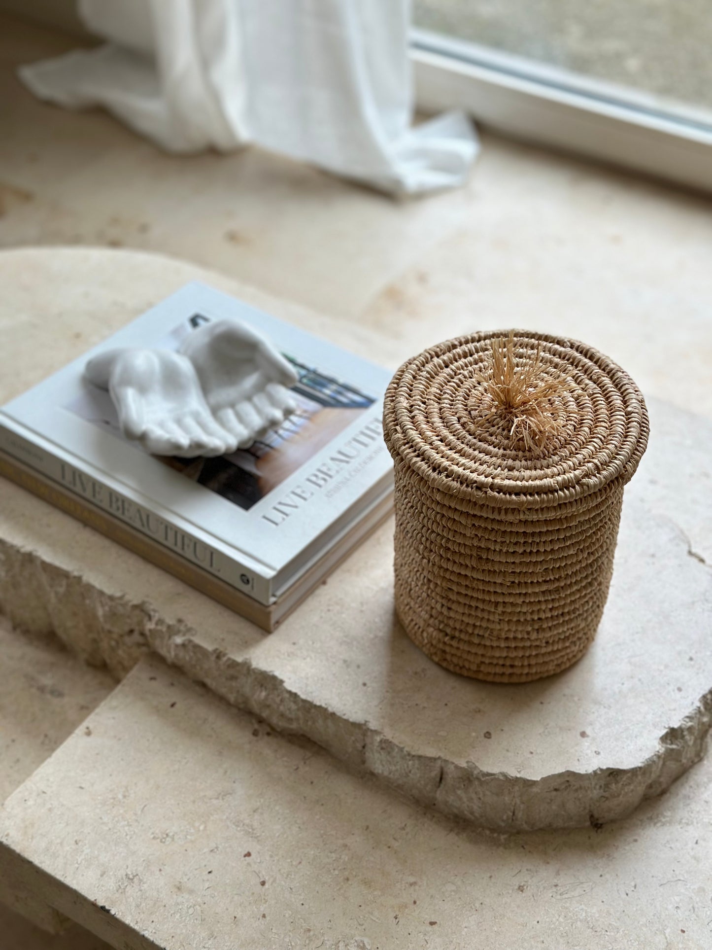 Boho Raffia storage baskets