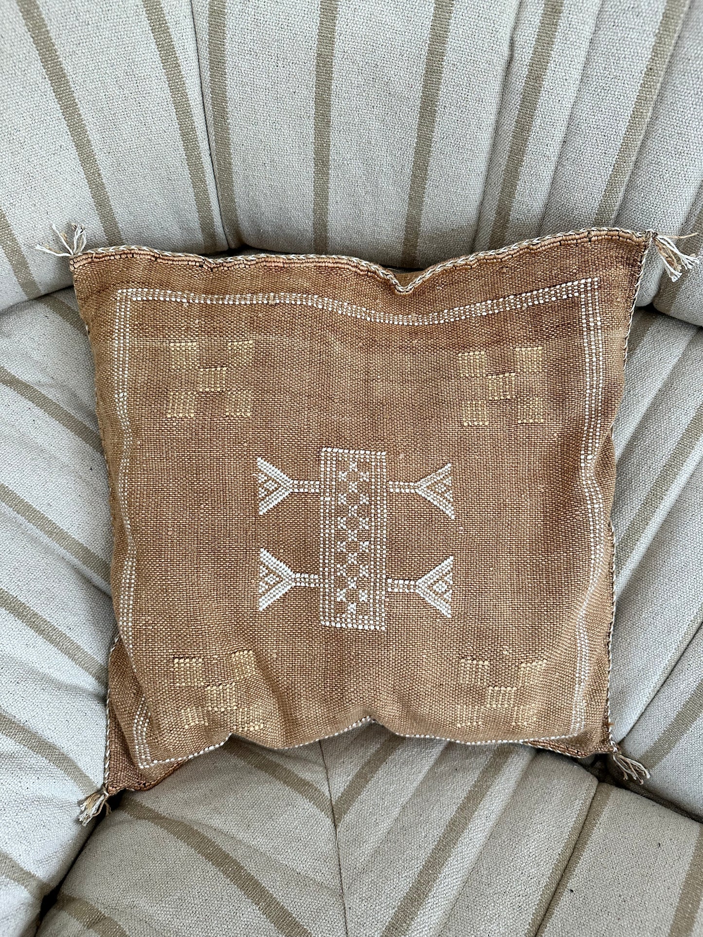 Moroccan Cactus Silk pillow cover - Dark Brown