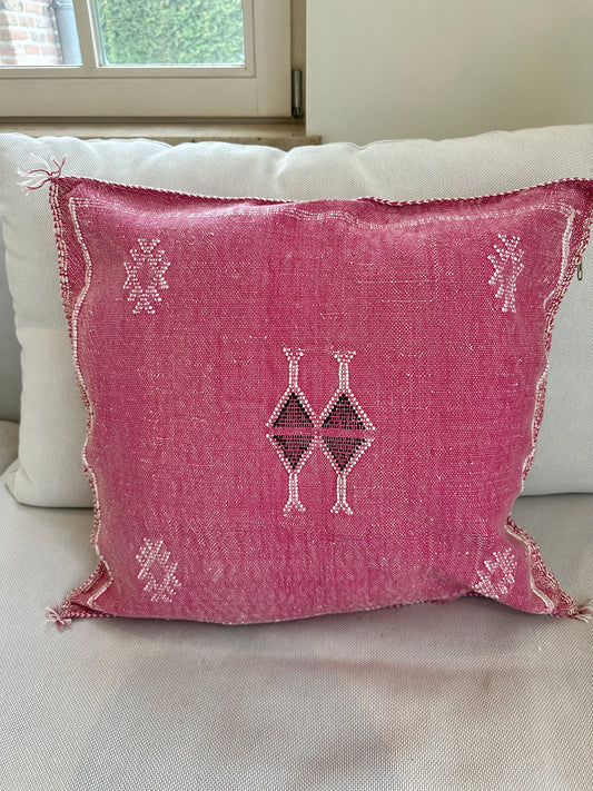 Moroccan Cactus Silk pillow cover - Fushsia