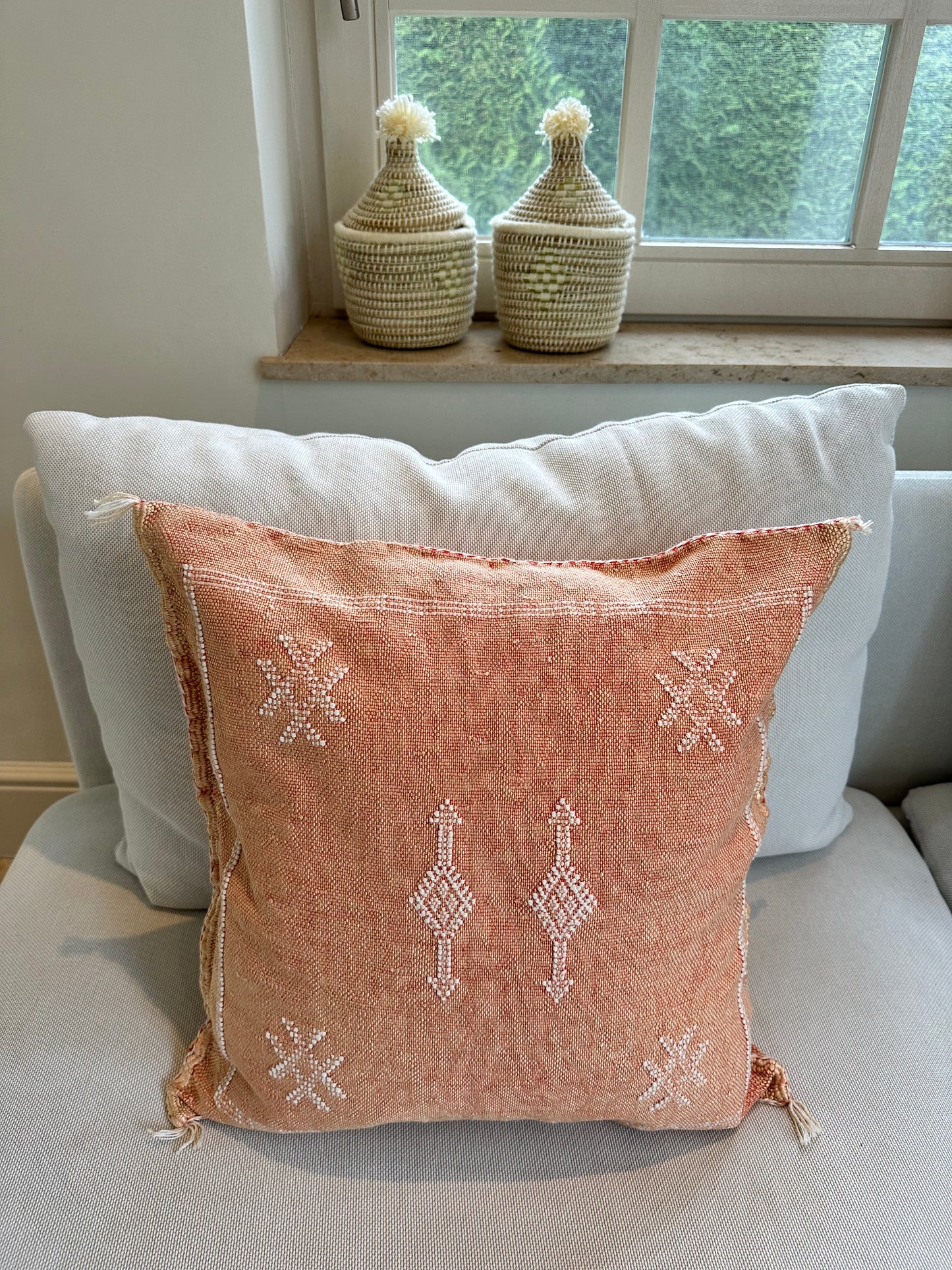 Moroccan Cactus Silk pillow cover - Orange