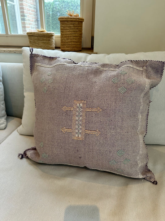 Moroccan Cactus Silk pillow cover - Purple